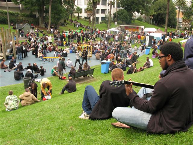 In 2008 the annual J Day protest against cannabis prohibition was held in Myers Park