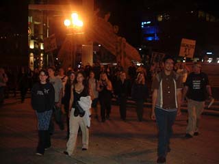 Marching through Aotea Square