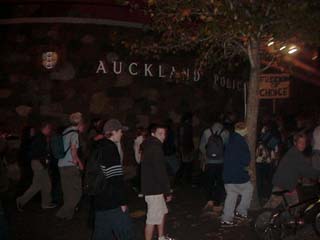 arriving at Auckland Central police station